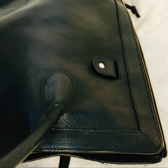 EXPANDABLE PS11 pebbled leather shoulder tote 15”W 14.5”H 5.25”D 8”Handle drop - Picture 7 of 8